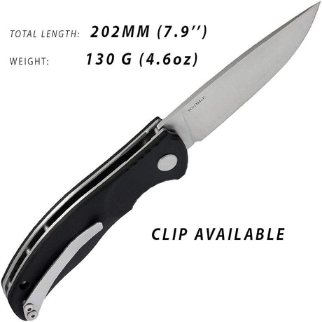 Navaja de bolsillo navaja plegable negra con mango G10