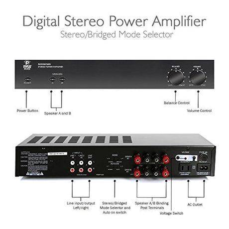 Amplificador de potencia estéreo PYLE PYLE-HOME PAMP1000