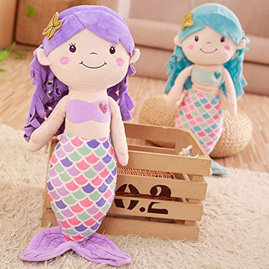 Athoinsu - Muñeca de sirena de peluche, Púrpura