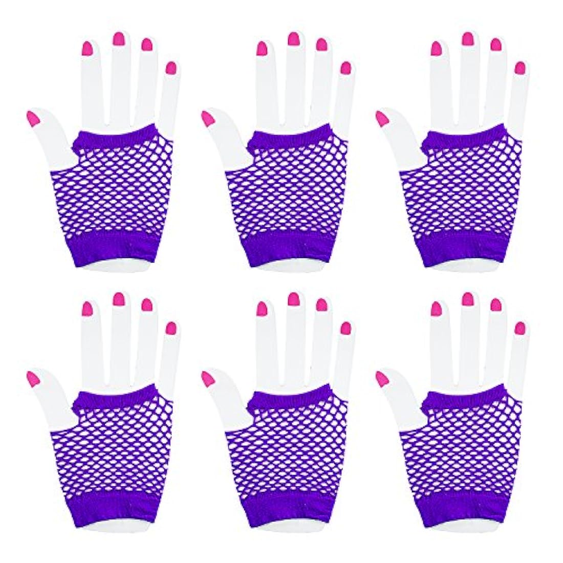 Guantes de neón sin dedos para fiestas disfraces