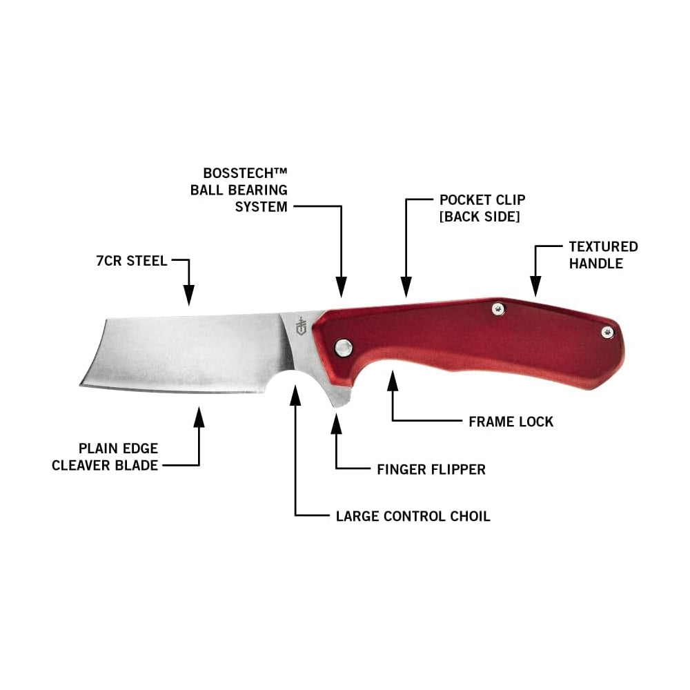 Cuchillo plegable color rojo