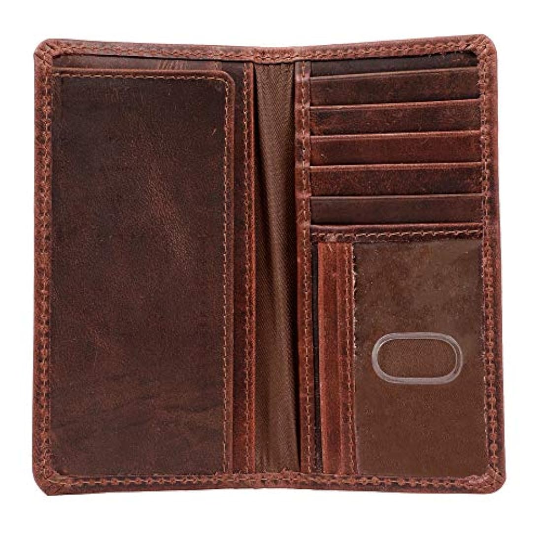 Cartera larga de piel para hombres Funda de libro de cheques