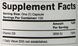 Olympian Labs Vitamina D3-3000 IU - 100 cápsulas