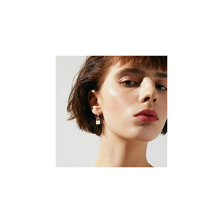 Aretes colgantes de aro contra el mal de ojo para mujer