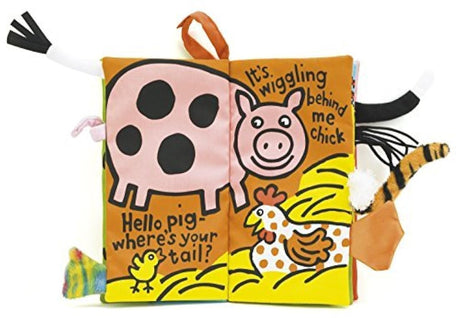 Libros Jellycat con telas suaves, Tails Collection, Farm Tails
