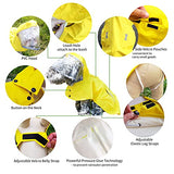 Impermeable impermeable para perros con poncho, chaqueta de lluvia ajustable amarilla con agujero para correa para perros pequeños, medianos y grandes (XS)