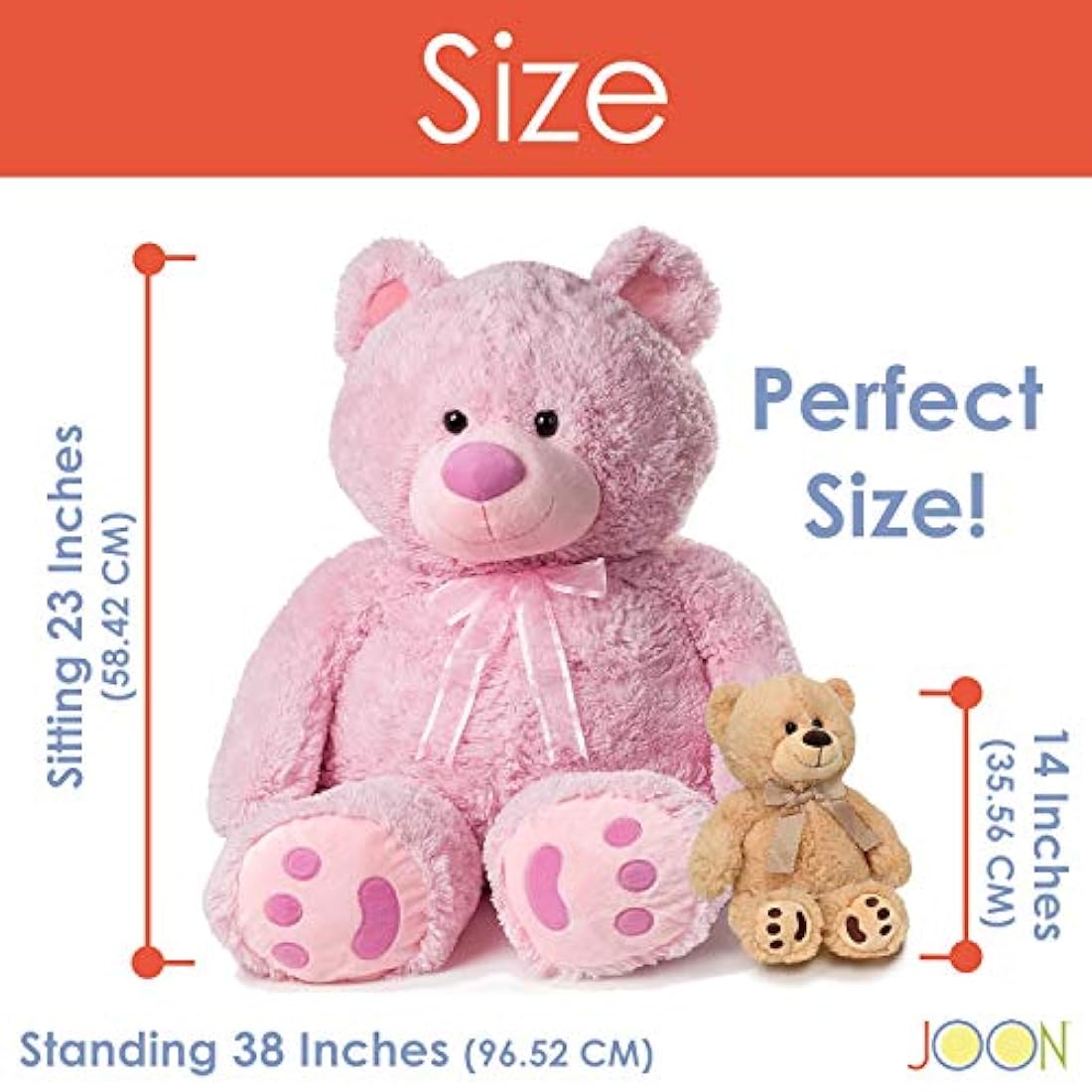 JOON Oso de peluche enorme, color rosa