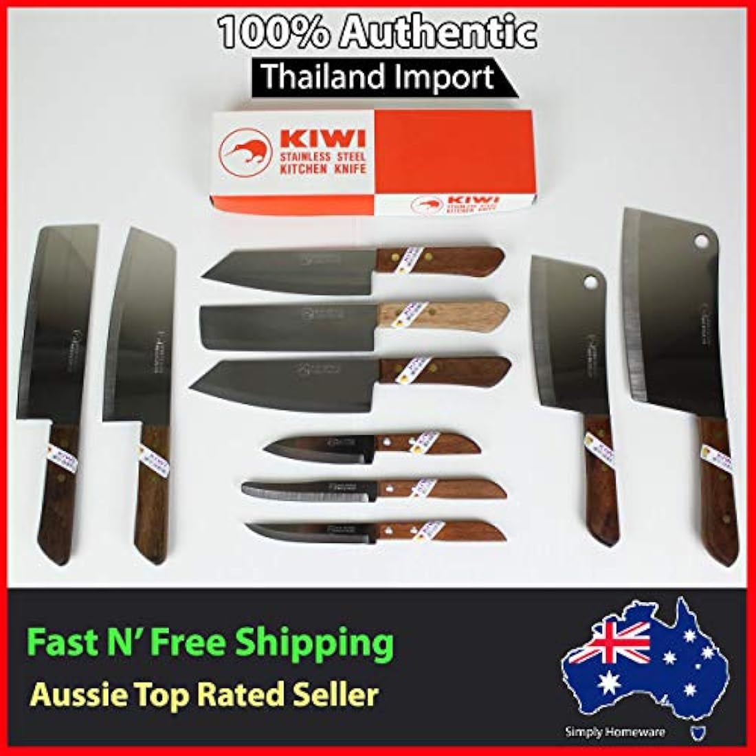 Kiwi cuchillo de chef tailandés de 8, de acero inoxidable