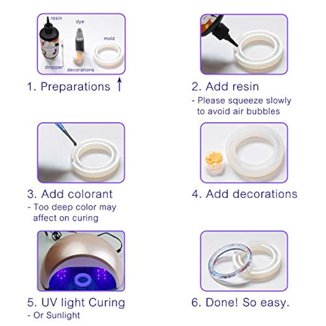 Resina UV – Resina epoxi endurecida ultravioleta mejorada de 17.64 oz para bricolaje y fabricación de joyas, molde de resina para bricolaje – Pegamento UV Solar Cure Resina activada por luz solar para fundición y revestimiento, decoración de manualidades