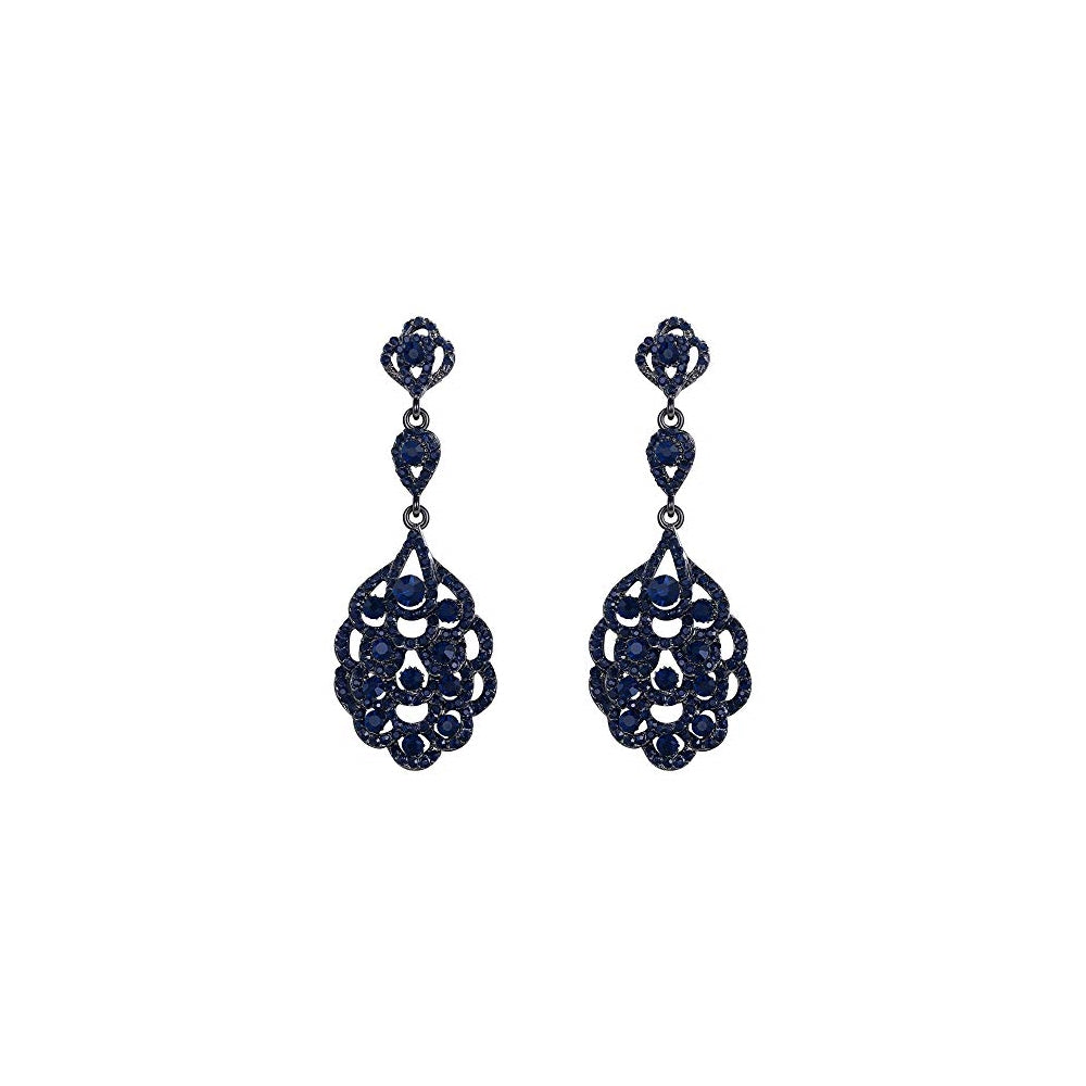 Aretes colgantes con diamantes de imitación de cristal