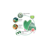 Cuidado Facia  tabla de guasha de piedra de jade verde