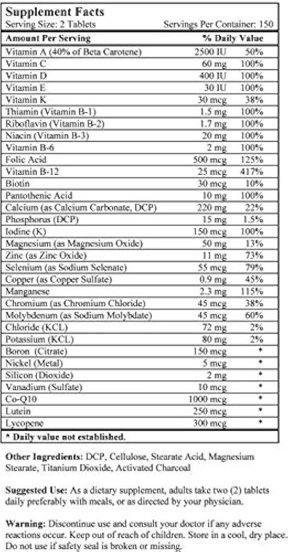 Central Silver Multivitamina Suplemento multimineral 300