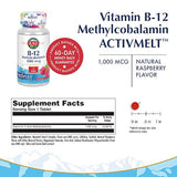 kal B-12 Methylcobalamin Active Melt Frambuesa Tablets, 1000 mcg, 90 Count