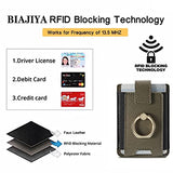 Tarjetero RFID para teléfono celular, tarjetero adhesivo de crédito para la parte posterior del teléfono para la mayoría de teléfonos inteligentes (verde + rojo ganado)