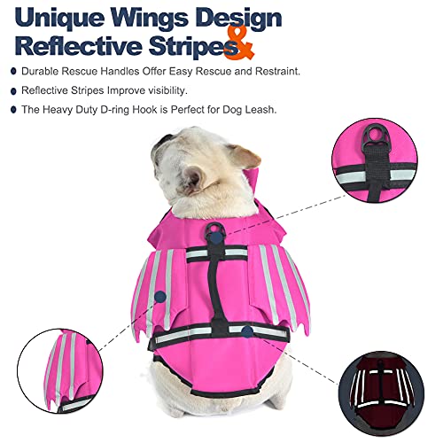 Chaleco salvavidas para perros, chaleco salvavidas para perros, chaleco salvavidas con asa para natación, piscina, playa, canotaje, para cachorros pequeños, medianos y grandes