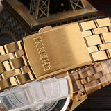 Fanmis - Reloj de pulsera analógico de cuarzo dorado