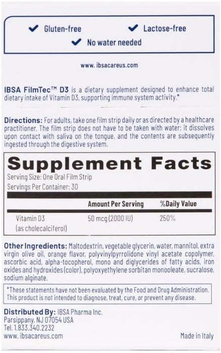 Suplemento Dietético Ibsa FilmTec D3 - 2000 IU Vitamina D3