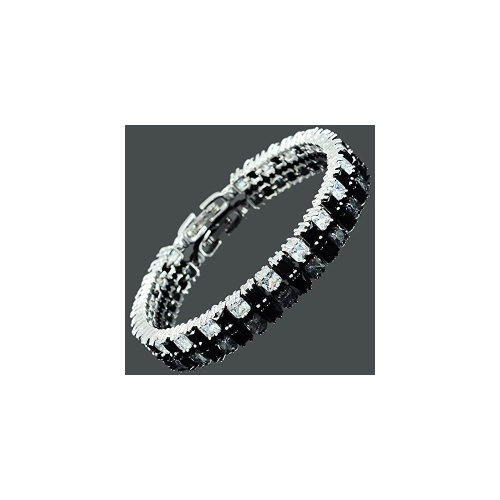 Pulseras y tobilleras de tenis chapada en oro blanco