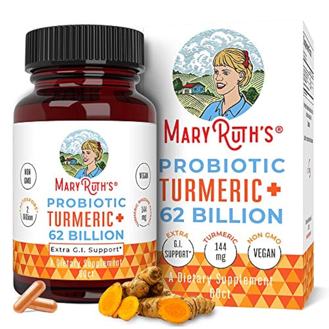 Cúrcuma Probiótica Extra GI Support de MaryRuth's-Complejo