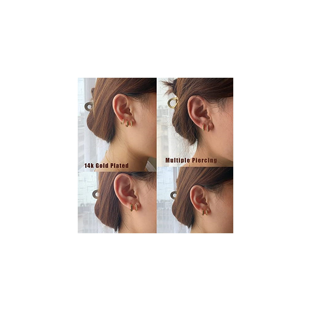 Aretes de aro con circonita brillante trenzada