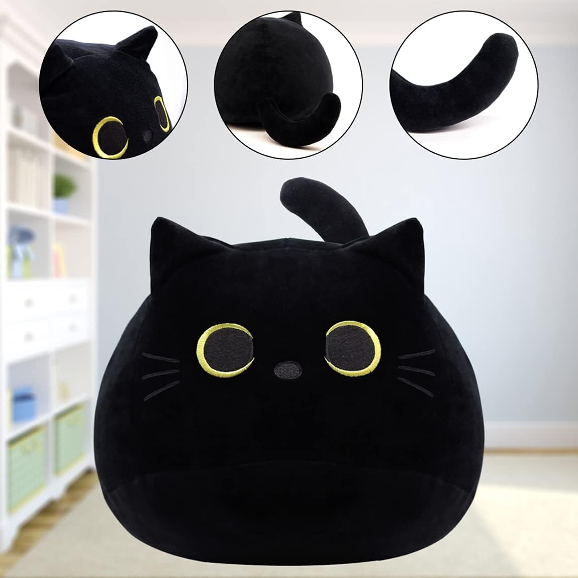 Peluche de felpa con diseño de forma de gato
