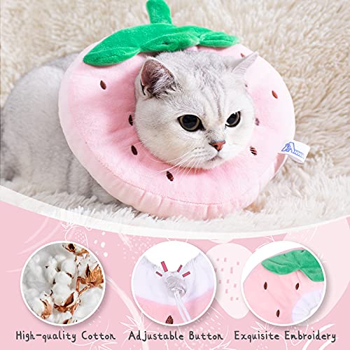 COLLAR de cono ajustable para gatos suave, lindo collar de recuperación de gatos, conos de gato después de la cirugía para gatitos