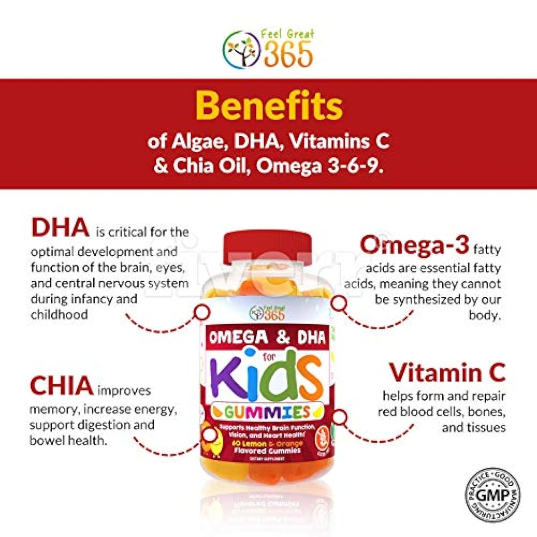 Vitaminas de gomitas con omega para niños: Omega 3-6-9 DHA