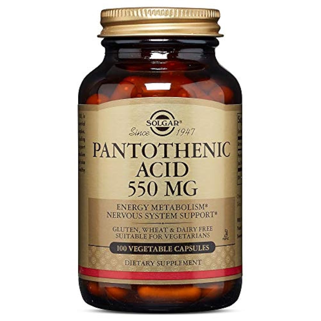 Solgar Ácido pantoténico 550 mg 100 Cápsulas Vegetales