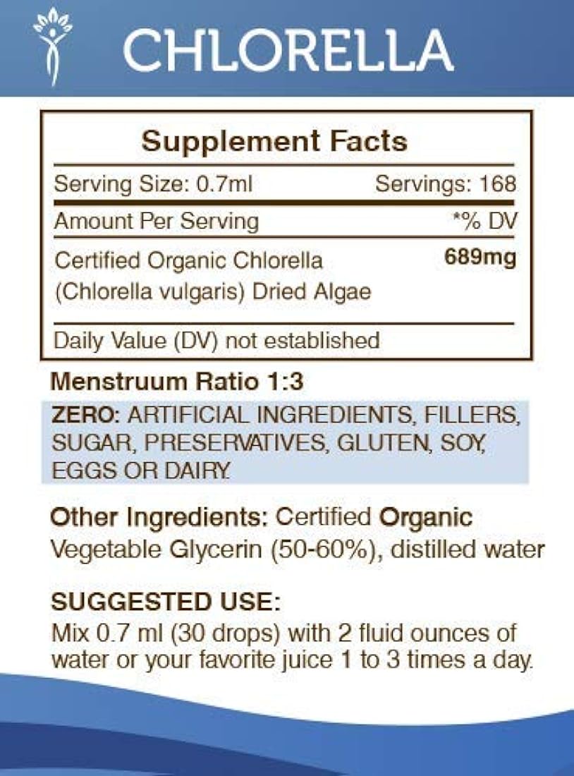 Chlorella Tintura alcohol-free Extracto de líquido Orgánica