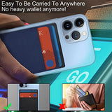 imluckies Cartera magnética compatible con MagSafe Wallet diseñada para iPhone 13 Pro Max/13 Pro/13/13 Mini, doble tela elástica con bolsillos para tarjetas para iPhone 12 Pro Max Mini, color azul
