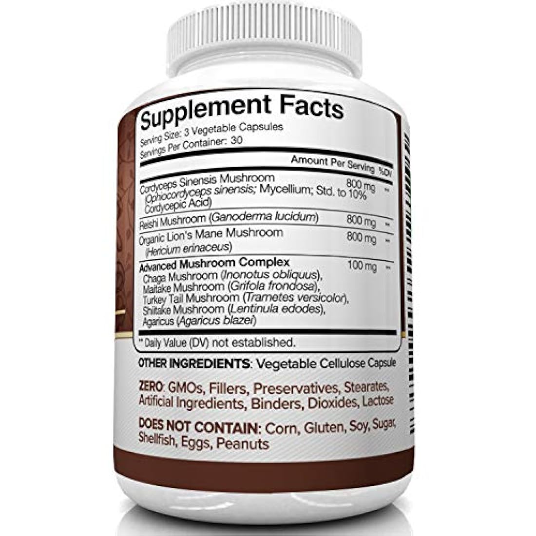 Nutrivein - Suplemento de hongos 2500mg 90 Cápsulas