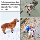 Hcpet - Botas de perro para mascotas, impermeables, transpirables, antideslizantes, 3M, con correa reflectante de tamaño pequeño a grande, 4 unidades