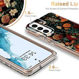 ESDOT Funda para Samsung Galaxy S22 Plus, grado militar, prueba de caída de 21 pies, resistente con diseños de moda para mujeres y niñas, funda protectora para Galaxy S22+ Plus 6.6 pulgadas, estampado jardín de flores