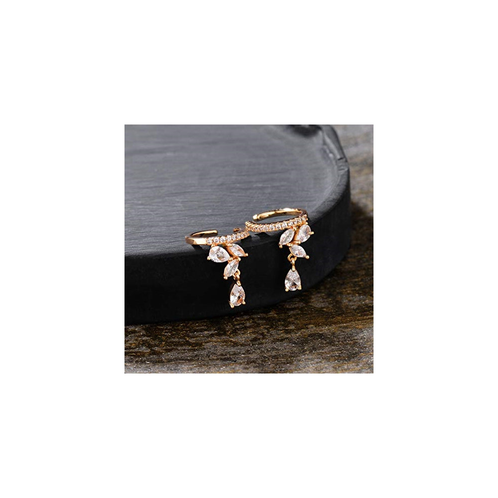 Aretes de aro chapado en oro de 14 quilates para mujer