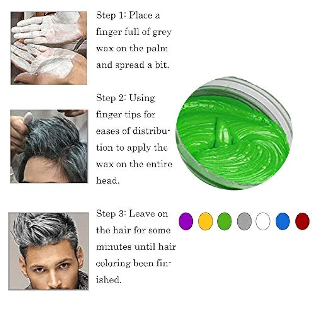 Mofajang Cera natural de color azul para el cabello, 4.23 oz
