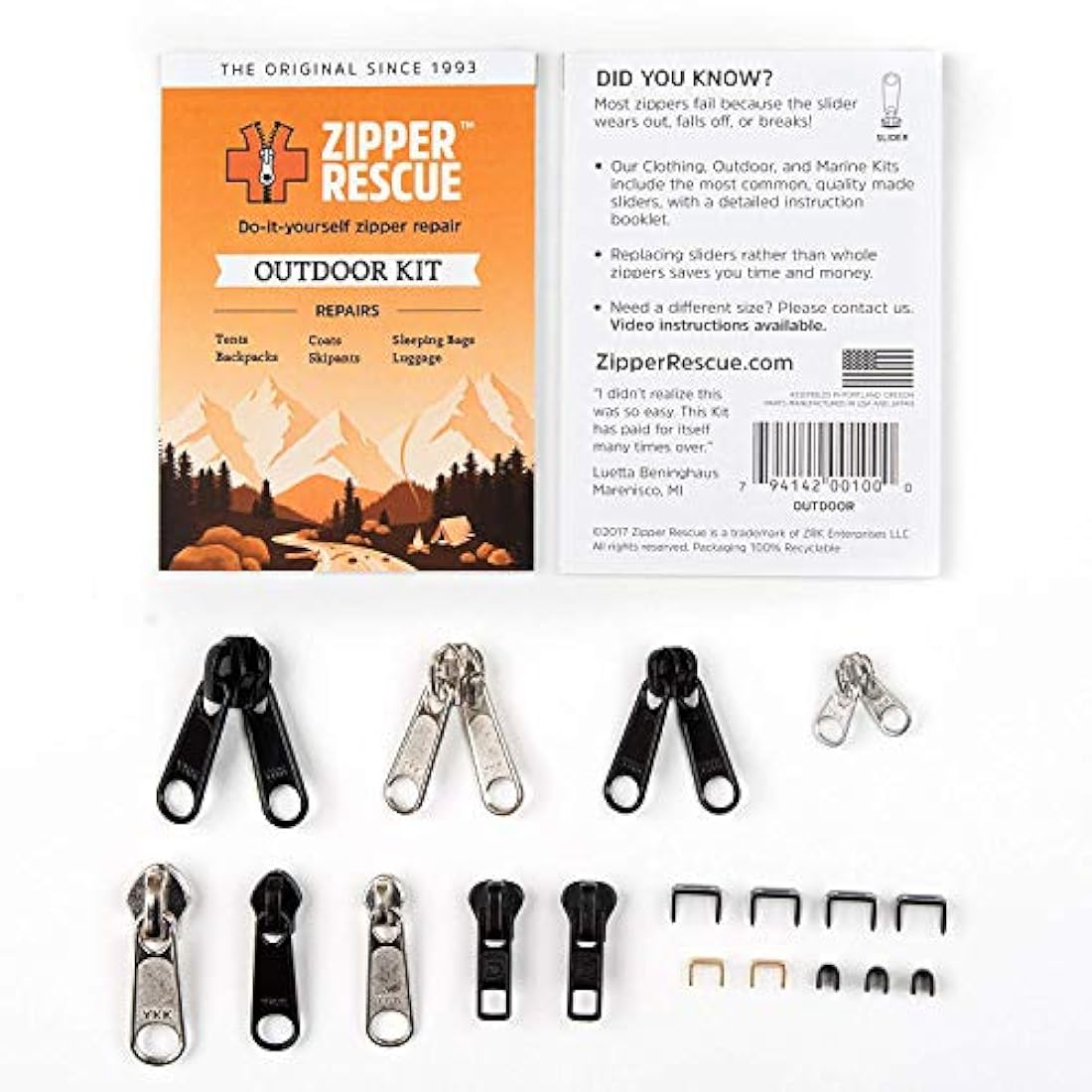 Zipper Rescue, kit de reparación de cremallera, talla única