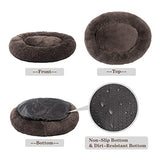 Cama calmante para perros de piel sintética, Marrón MFOX