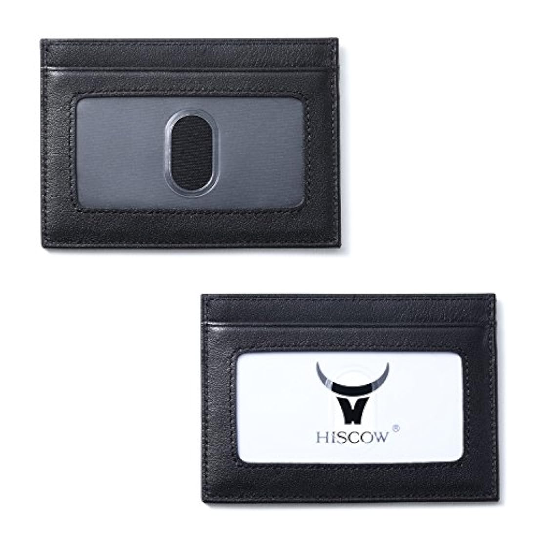 Cartera de piel flexible con ventana de identificación