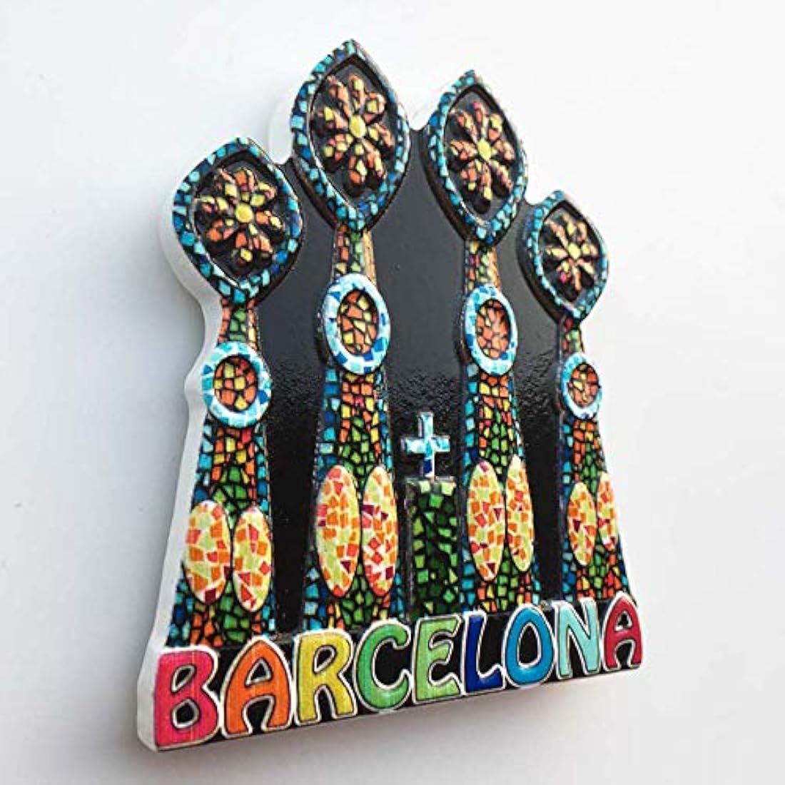 Imán para nevera en 3D, hecho a mano, de resina, Barcelona