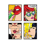 Carefree Bee - Juego de 4 impresiones de arte pop Art