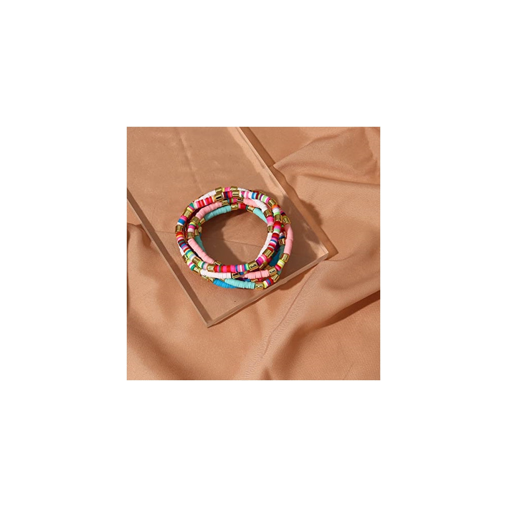 Pulseras y tobilleras de cuentas de colores para mujer