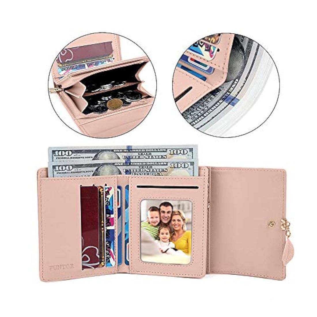 FT Funtor RFID carteras para mujeres, titular de la tarjeta