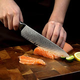 SIXILANG Damasco - Cuchillo de chef, Damasco 3 piezas