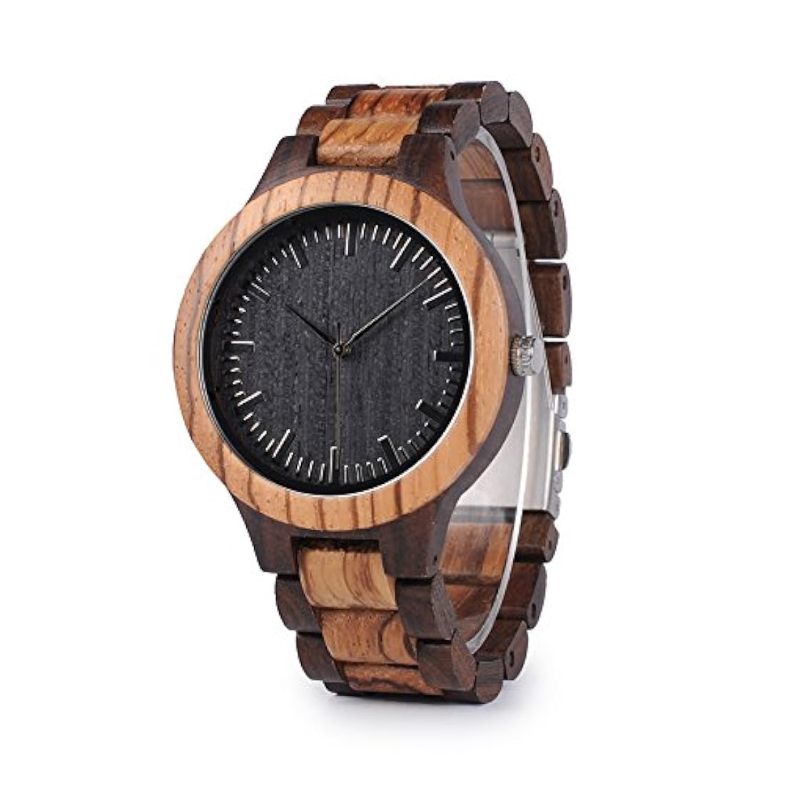 Reloj de madera para hombre, reloj de cuarzo de madera