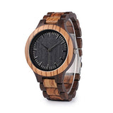 Reloj de madera para hombre, reloj de cuarzo de madera