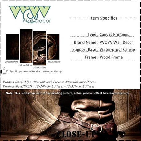 Cuadro de pared Western Cowboy Wall Art American