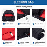 QEZER Saco de dormir ultraligero de plumón para adultos de 44 a 62 grados F con 600 grados de potencia, saco de dormir compacto de verano con saco de compresión para mochileros, senderismo y camping
