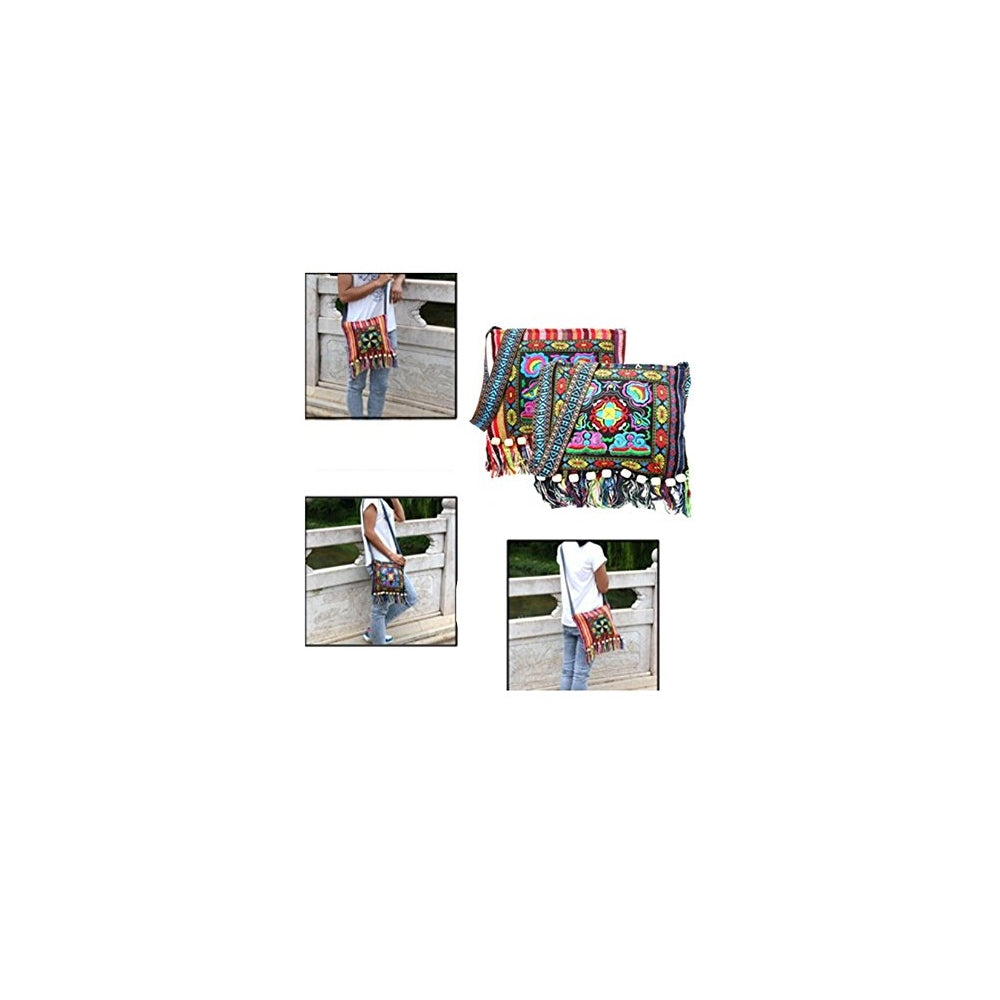 Bolsos de hombro estilo vintage étnico tribal bordado