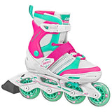 Patines en linea ajustables para niños, color Fucsia-Verde