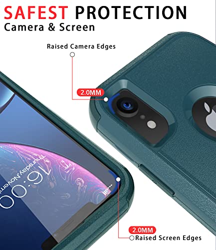 Diverbox Funda para iPhone Xr [a prueba de golpes, a prueba de gotas] [a prueba de polvo], resistente protección para Apple iPhone XR (verde oscuro)